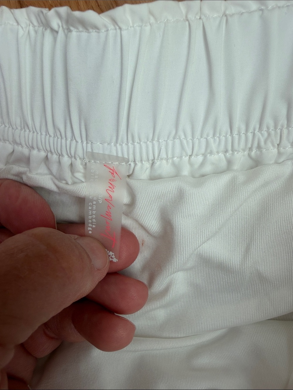 Free People White Athletic Shorts with Red Trim - Picture 5 of 5
